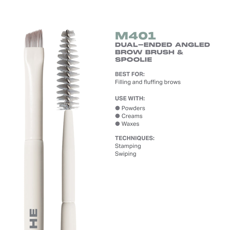 M401 Dual-Ended Angled Brow Brush & Spoolie - Image 3 out of 5