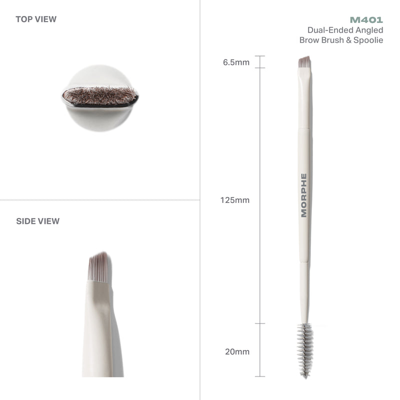 M401 Dual-Ended Angled Brow Brush & Spoolie - Image 4 out of 5