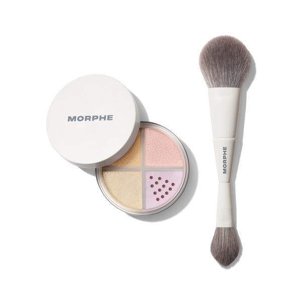 Bake & Set Loose Powder Quad & Brush Duo – Morphe US