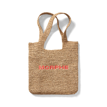 Morphe Raffia Tote Bag - Orange/Red