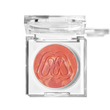 {Wisp} Morphe Cloudlight Soft Glow Diffused Blush open compact duo featuring a warm marbled bronze-gold shade and a coral marbled shade