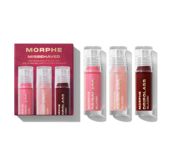 Morphe lip gloss set with packaging on a white background