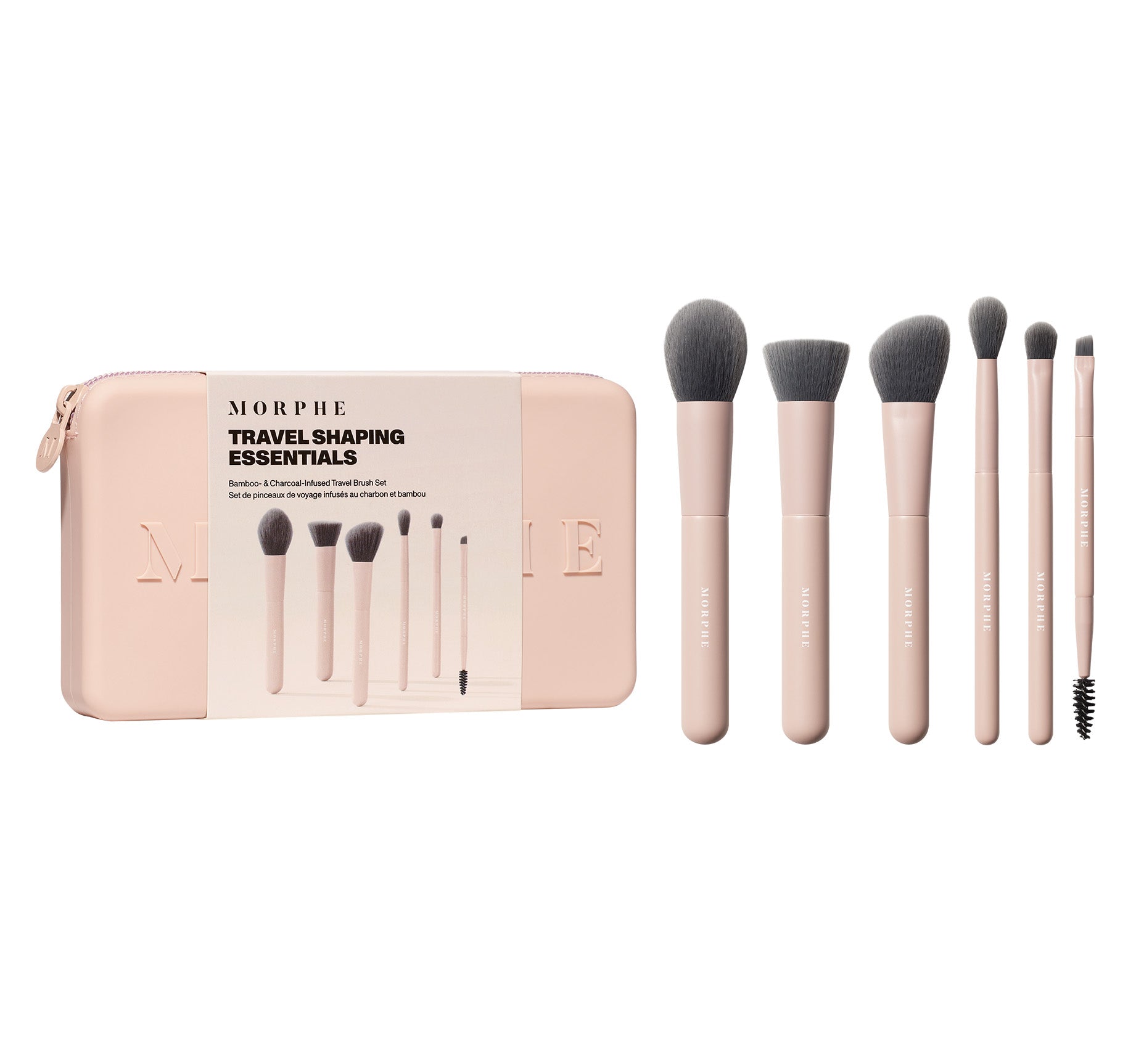 Travel Shaping Essentials Bamboo & Charcoal Infused Travel Brush Set - Image 1