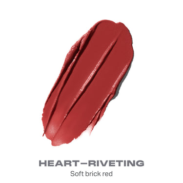 {Heart-Riveting}
Lipstick swatch labeled 