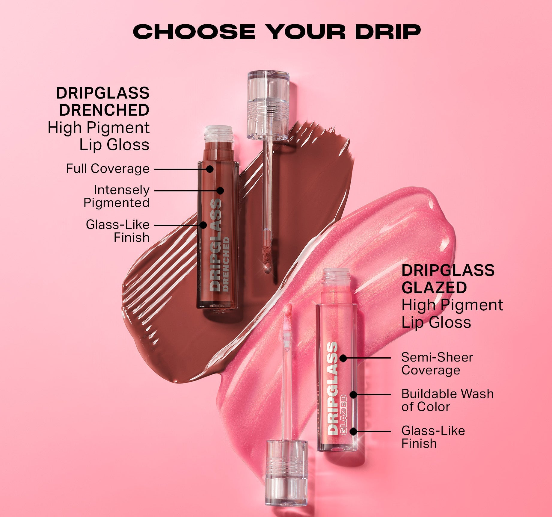 Dripglass Drenched High Pigment Lip Gloss - Mauve Splash - Image 6