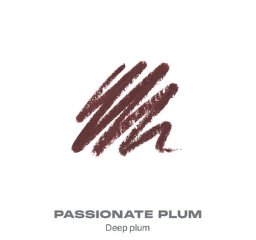 {Passionate Plum (deep plum)} Morphe Oral Flirtation Color Pencil color swatch in Passionate Plum (deep plum), showing formula texture and pigmentation.