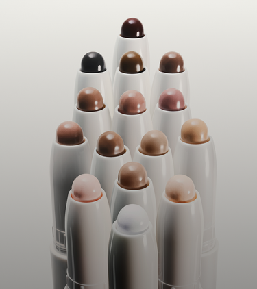 brown travel bag and coffee inspired brush set called Custom Blends 12 Pc Brush Collection