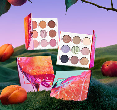 Stylized product shot of Morphe Pulp Fantasy Eyeshadow Palette.