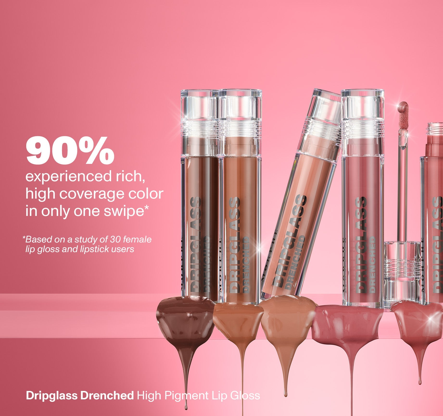 Dripglass Drenched High Pigment Lip Gloss - Mauve Splash - Image 8