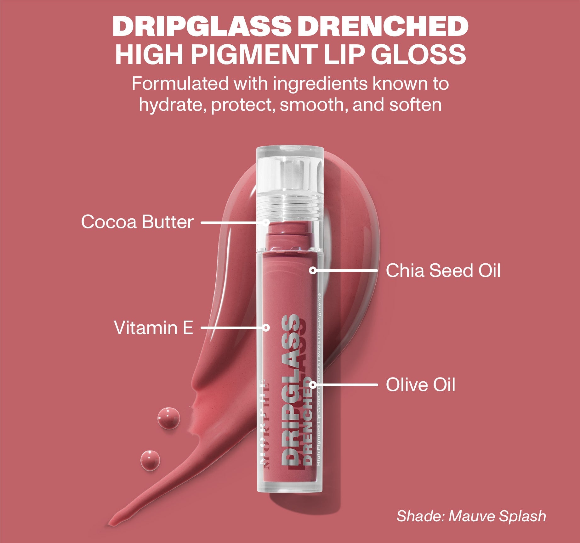 Dripglass Drenched High Pigment Lip Gloss - Mauve Splash - Image 9