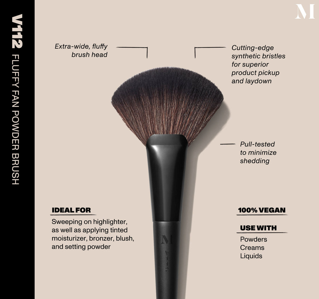 Morphe, V112 Fluffy Fan Powder Brush Vegan Pro Series