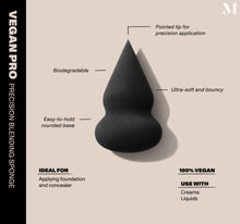 Vegan Pro Precision Blending Sponge Benefits: Pointed tip for precision application; Ultra-soft and bouncy; Easy-to-hold rounded base; Biodegradable; Ideal for applying foundation and concealer; 100% Vegan; Use with Creams or Liquids.-view-4